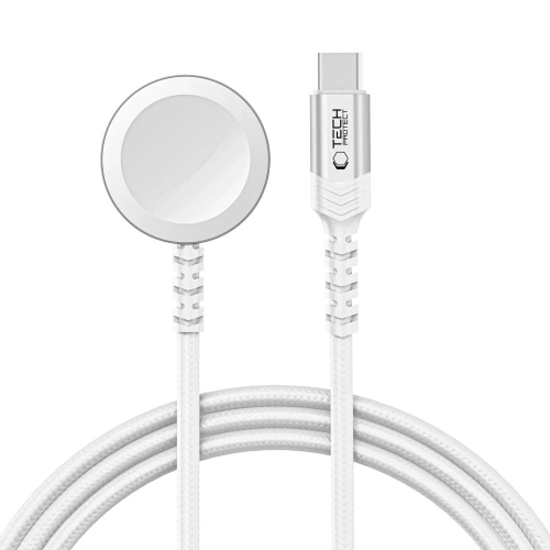 Ładowarka bezprzewodowa Tech-Protect MC01 Ultraboost Magnetic Charger USB-C Cable 120cm Apple Watch White