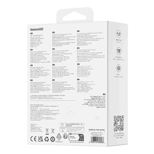 Bezprzewodowe słuchawki dokanałowe TWS Baseus Bowie M2s Bluetooth 5.3 (białe)