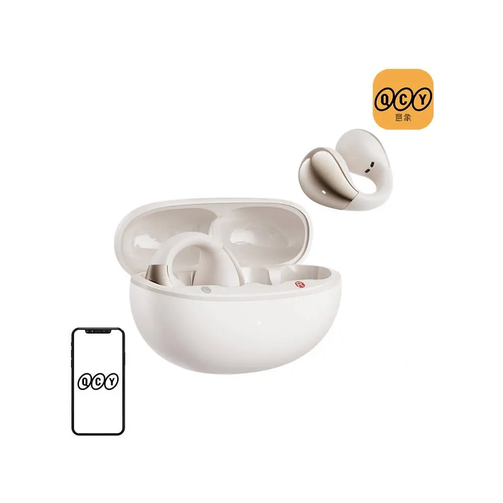 Hurtownia GSM - Bezprzewodowe słuchawki QCY Crossky Clip T33 Bluetooth 5.4 (białe) - QCY87 - {ean13} - Hurt