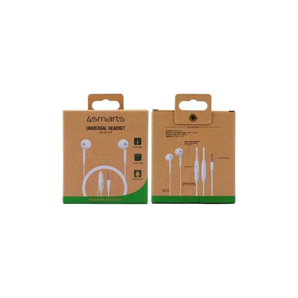 Hurtownia GSM - Słuchawki douszne 4smarts Melody Lite 3.5mm biały/white - 4SMR57 - {ean13} - Hurt