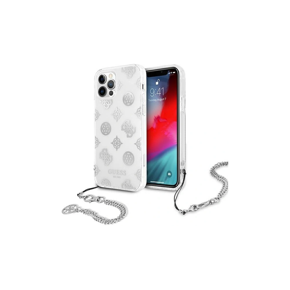 Hurtownia GSM - [OUTLET] Etui Guess GUHCP12LKSPESI Apple iPhone 12 Pro Max stříbrný/silver hardcase Peony Chain Collection - OT-809 - {ean13} - Hurt