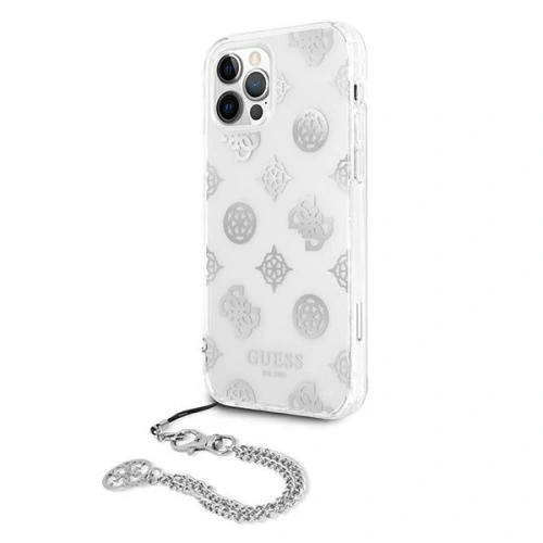 [OUTLET] Etui Guess GUHCP12LKSPESI Apple iPhone 12 Pro Max srebrny/silver hardcase Peony Chain Collection