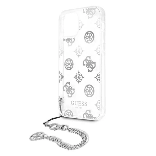 [OUTLET] Etui Guess GUHCP12LKSPESI Apple iPhone 12 Pro Max srebrny/silver hardcase Peony Chain Collection