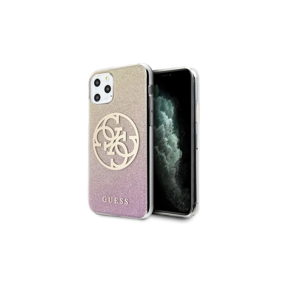 Hurtownia GSM - Etui Guess GUHCN65PCUGLPGG Apple iPhone 11 Pro Max różowo-złoty/gold pink hard case Glitter Gradient 4G Circle Logo - GUE437GLDPNK - {ean13} - Hurt