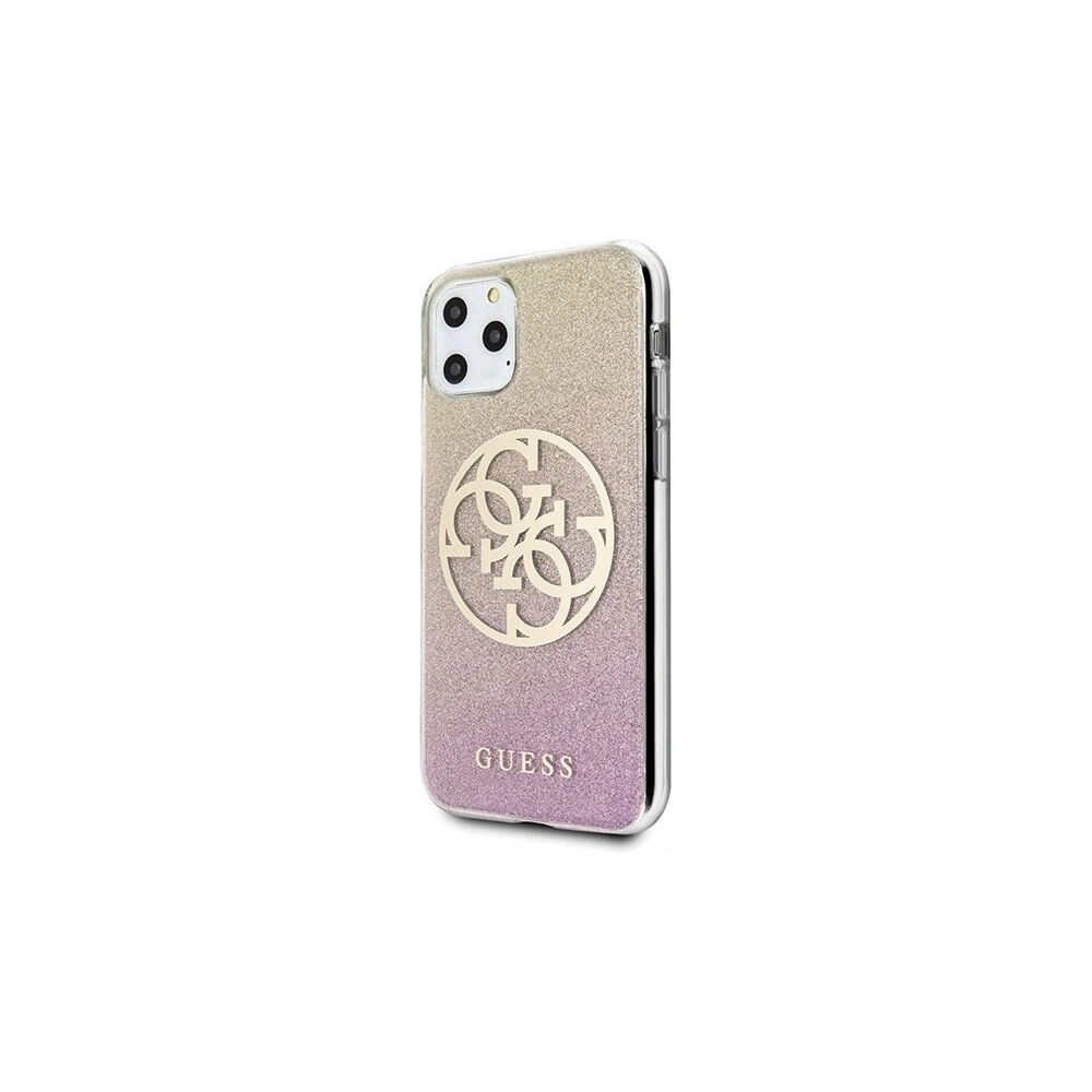 Hurtownia GSM - Etui Guess GUHCN65PCUGLPGG Apple iPhone 11 Pro Max różowo-złoty/gold pink hard case Glitter Gradient 4G Circle Logo - GUE437GLDPNK - {ean13} - Hurt