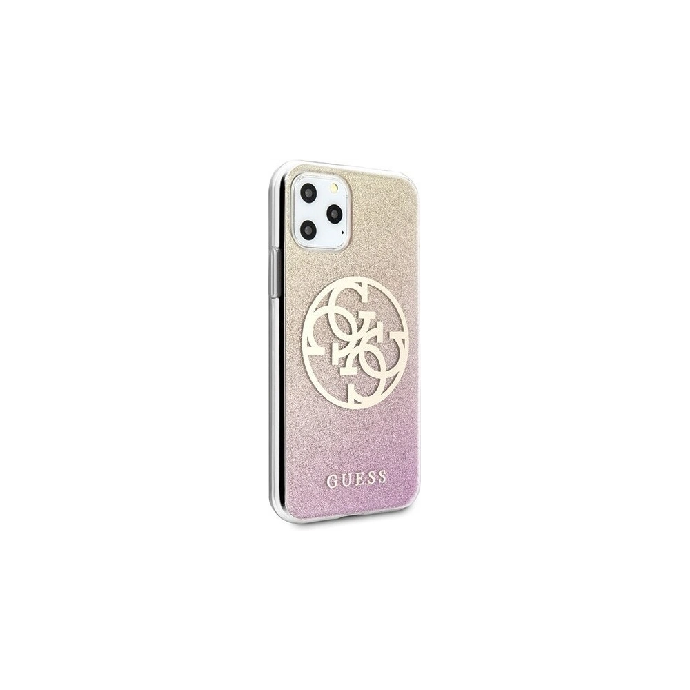 Hurtownia GSM - Etui Guess GUHCN65PCUGLPGG Apple iPhone 11 Pro Max różowo-złoty/gold pink hard case Glitter Gradient 4G Circle Logo - GUE437GLDPNK - {ean13} - Hurt