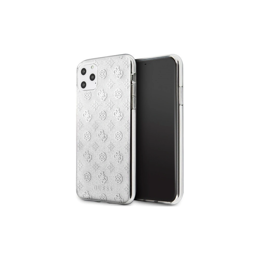Hurtownia GSM - Etui Guess GUHCN65TPESI Apple iPhone 11 Pro Max srebrny/silver hard case 4G Peony Glitter - GUE438SLV - {ean13} - Hurt