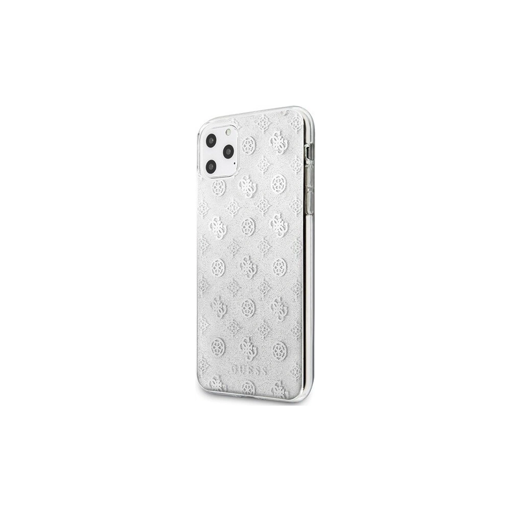 Wholesale Guess GUHCN65TPESI iPhone 11 Pro Max silver hard case 4G Peony Glitter - GUE438SLV - {ean13} - Hurt