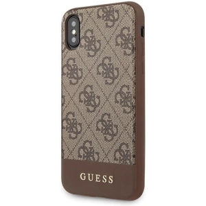 Hurtownia GSM - Etui Guess GUHCPXG4GLBR Apple iPhone X/XS brązowy/brown hard case 4G Stripe Collection - GUE439BR - {ean13} - Hurt