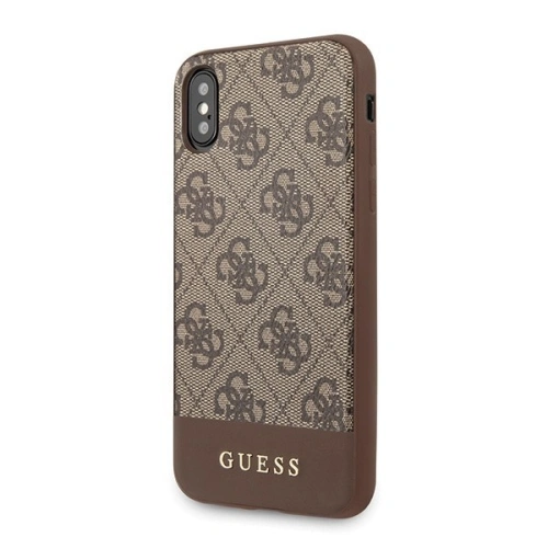 Etui Guess GUHCPXG4GLBR Apple iPhone X/XS brązowy/brown hard case 4G Stripe Collection