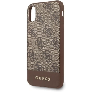 Hurtownia GSM - Etui Guess GUHCPXG4GLBR Apple iPhone X/XS brązowy/brown hard case 4G Stripe Collection - GUE439BR - {ean13} - Hurt