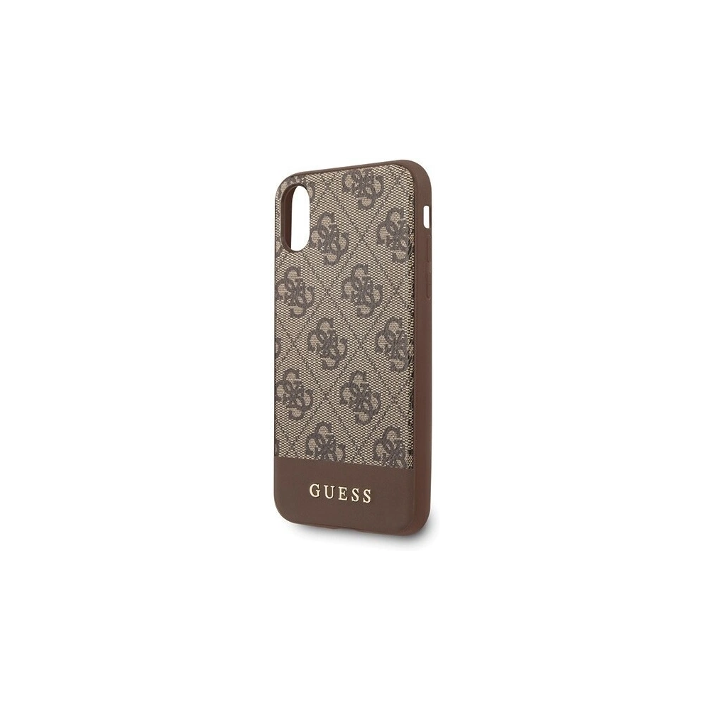 Wholesale Guess GUHCPXG4GLBR iPhone X/Xs brown hard case 4G Stripe Collection - GUE439BR - {ean13} - Hurt