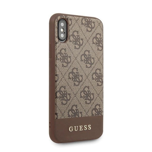 Etui Guess GUHCPXG4GLBR Apple iPhone X/XS brązowy/brown hard case 4G Stripe Collection