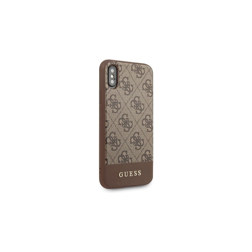 Hurtownia GSM - Etui Guess GUHCPXG4GLBR Apple iPhone X/XS brązowy/brown hard case 4G Stripe Collection - GUE439BR - {ean13} - Hurt