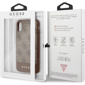 Hurtownia GSM - Etui Guess GUHCPXG4GLBR Apple iPhone X/XS brązowy/brown hard case 4G Stripe Collection - GUE439BR - {ean13} - Hurt