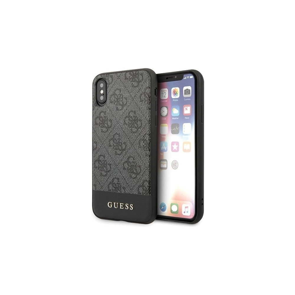 Hurtownia GSM - Etui Guess GUHCPXG4GLGR Apple iPhone X/XS szary/grey hard case 4G Stripe Collection - GUE440GRY - {ean13} - Hurt