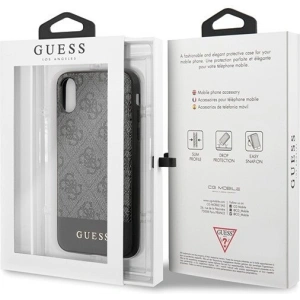 Hurtownia GSM - Etui Guess GUHCPXG4GLGR Apple iPhone X/XS szary/grey hard case 4G Stripe Collection - GUE440GRY - {ean13} - Hurt