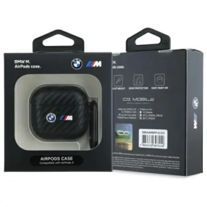 Hurtownia GSM - Etui BMW BMA4WMPUCA2 Apple AirPods 4 kryt Carbon Double Metal Logo černý/black - BMW797 - {ean13} - Hurt