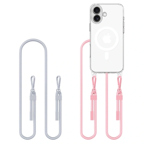 Etui Tech-Protect Flexair Chain MagSafe Apple iPhone 16 Grey & Pink