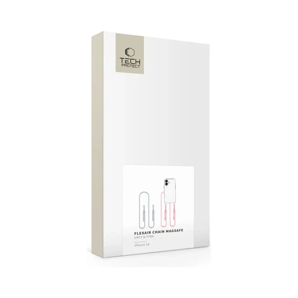 Wholesale Tech-Protect Flexair Chain MagSafe Apple iPhone 16 Grey & Pink - THP3641 - {ean13} - Hurt