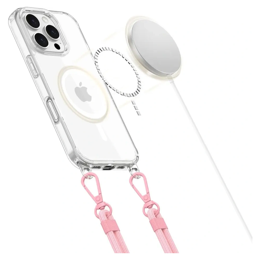 Wholesale Tech-Protect Flexair Chain MagSafe Apple iPhone 16 Pro Grey & Pink - THP3642 - {ean13} - Hurt