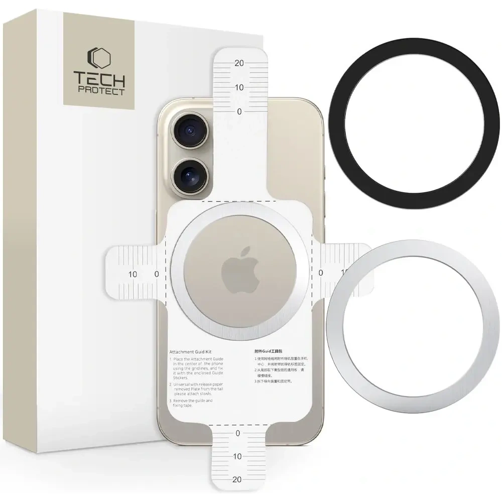 Wholesale Tech-Protect MMP-110 2in1 Magnetic MagSafe Ring Silver & Black - THP3646 - {ean13} - Hurt