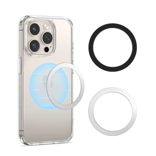 Blaszka Tech-Protect MMP-110 2in1 Magnetic MagSafe Ring Silver & Black