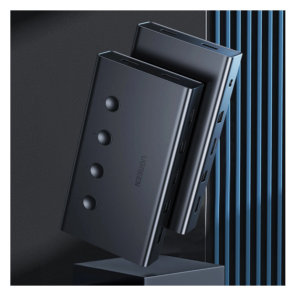 Hurtownia GSM - [OUTLET] Przełącznik KVM UGREEN CM293 4xHDMI (żeński) 4xUSB (żeński) 4xUSB-B (żeński) czarny - OT-825 - {ean13} - Hurt