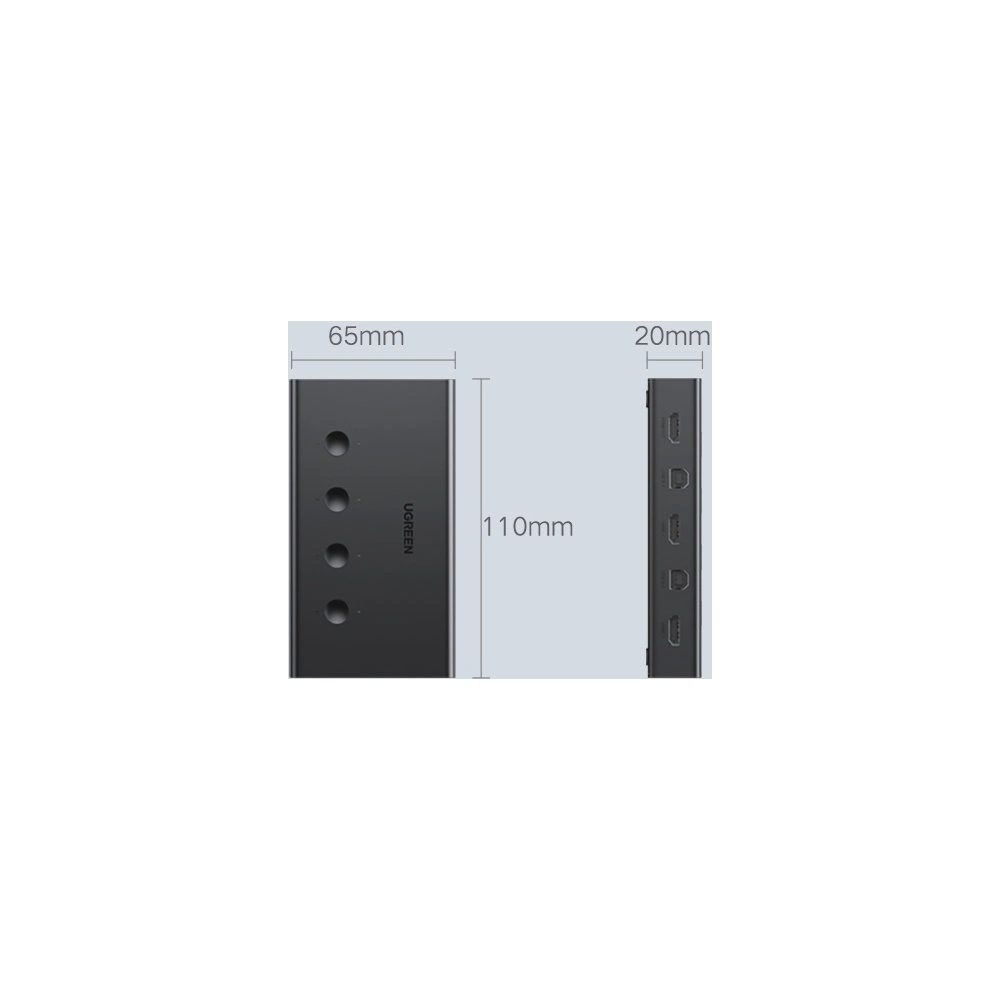 Hurtownia GSM - [OUTLET] Przełącznik KVM UGREEN CM293 4xHDMI (żeński) 4xUSB (żeński) 4xUSB-B (żeński) czarny - OT-825 - {ean13} - Hurt