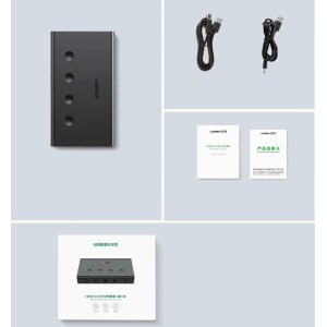 Hurtownia GSM - [OUTLET] KVM-Switch UGREEN CM293 4xHDMI (weiblich) 4xUSB (weiblich) 4xUSB-B (weiblich) schwarz - OT-825 - {ean13} - Hurt