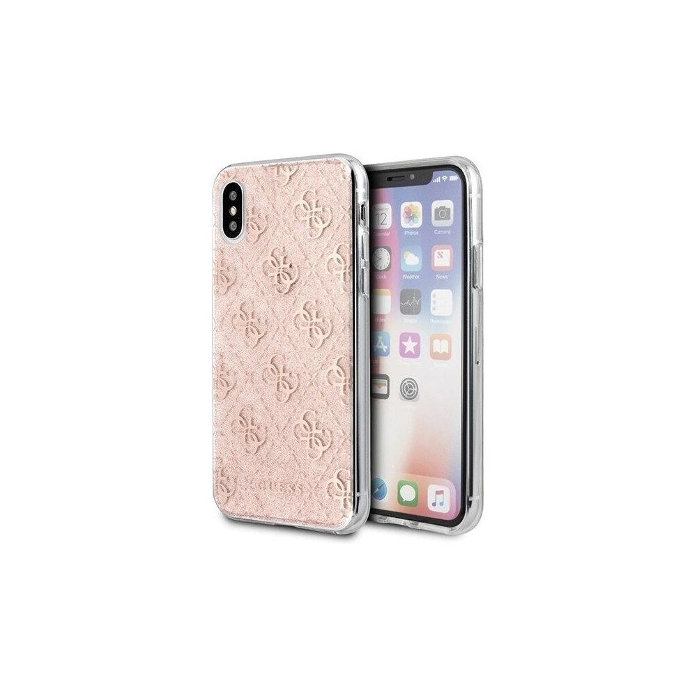 Hurtownia GSM - Etui Guess GUHCPXPCU4GLPI Apple iPhone X/XS różowy/pink hard case 4G Glitter - GUE443PNK - {ean13} - Hurt