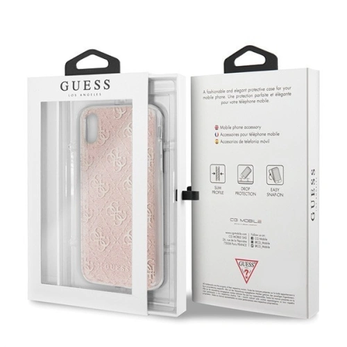 Etui Guess GUHCPXPCU4GLPI Apple iPhone X/XS różowy/pink hard case 4G Glitter