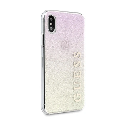 Etui Guess GUHCPXPCUGLGPI Apple iPhone X/XS różowo-złoty/gold pink hard case Gradient Glitter