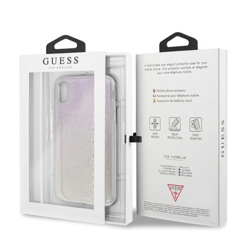 Etui Guess GUHCPXPCUGLGPI Apple iPhone X/XS różowo-złoty/gold pink hard case Gradient Glitter