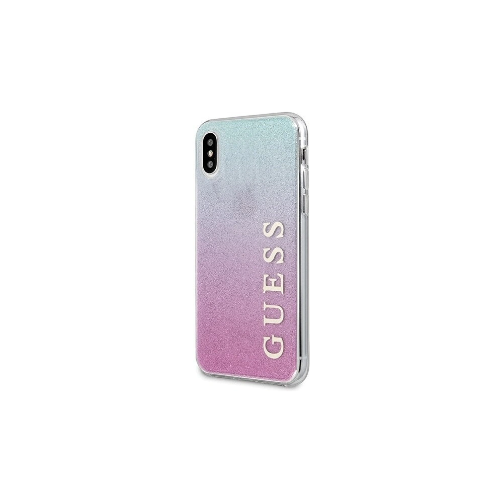 Hurtownia GSM - Etui Guess GUHCPXPCUGLPBL Apple iPhone X/XS różowo-niebieski/pink blue hard case Gradient Glitter - GUE446PNKBLU - {ean13} - Hurt