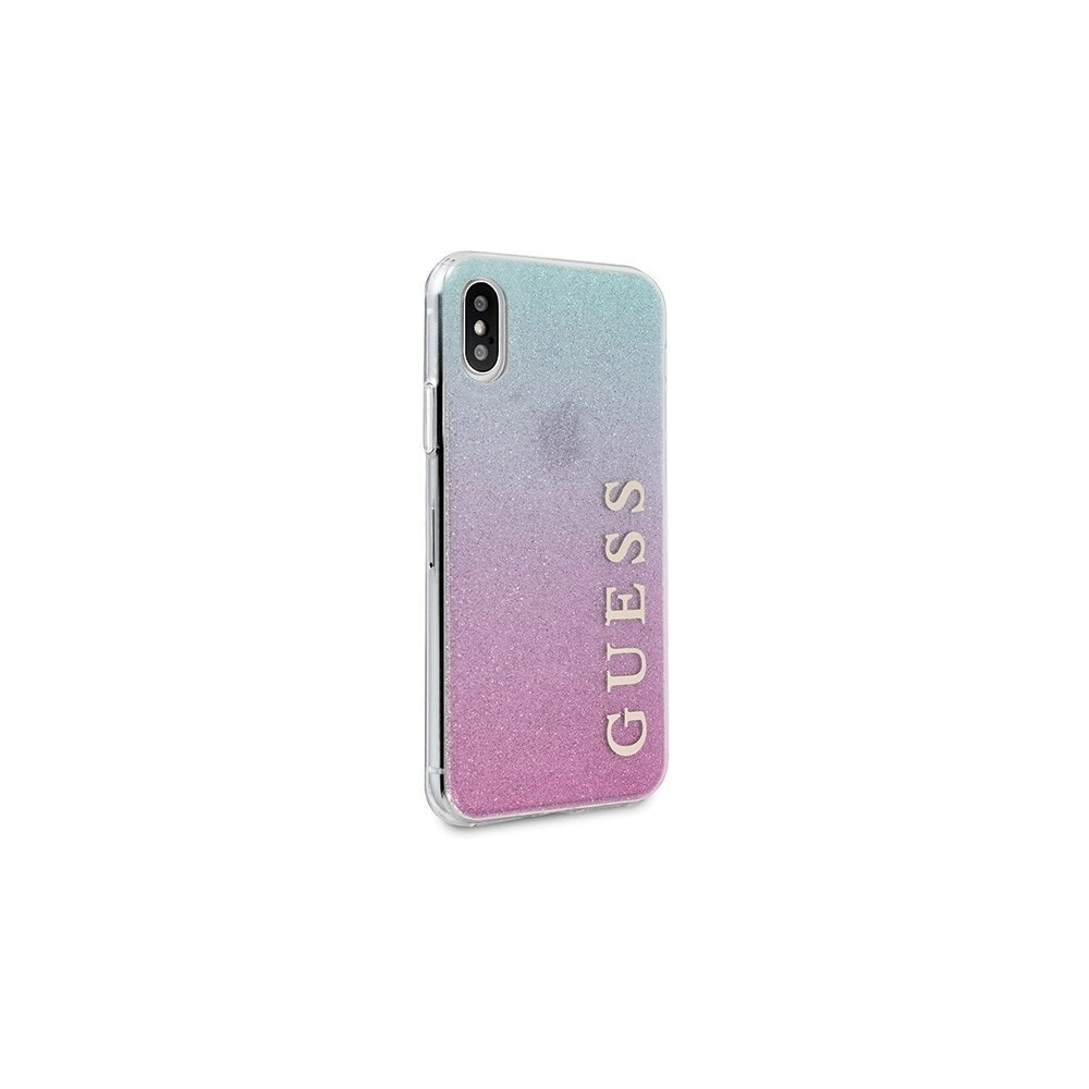 Hurtownia GSM - Etui Guess GUHCPXPCUGLPBL Apple iPhone X/XS różowo-niebieski/pink blue hard case Gradient Glitter - GUE446PNKBLU - {ean13} - Hurt