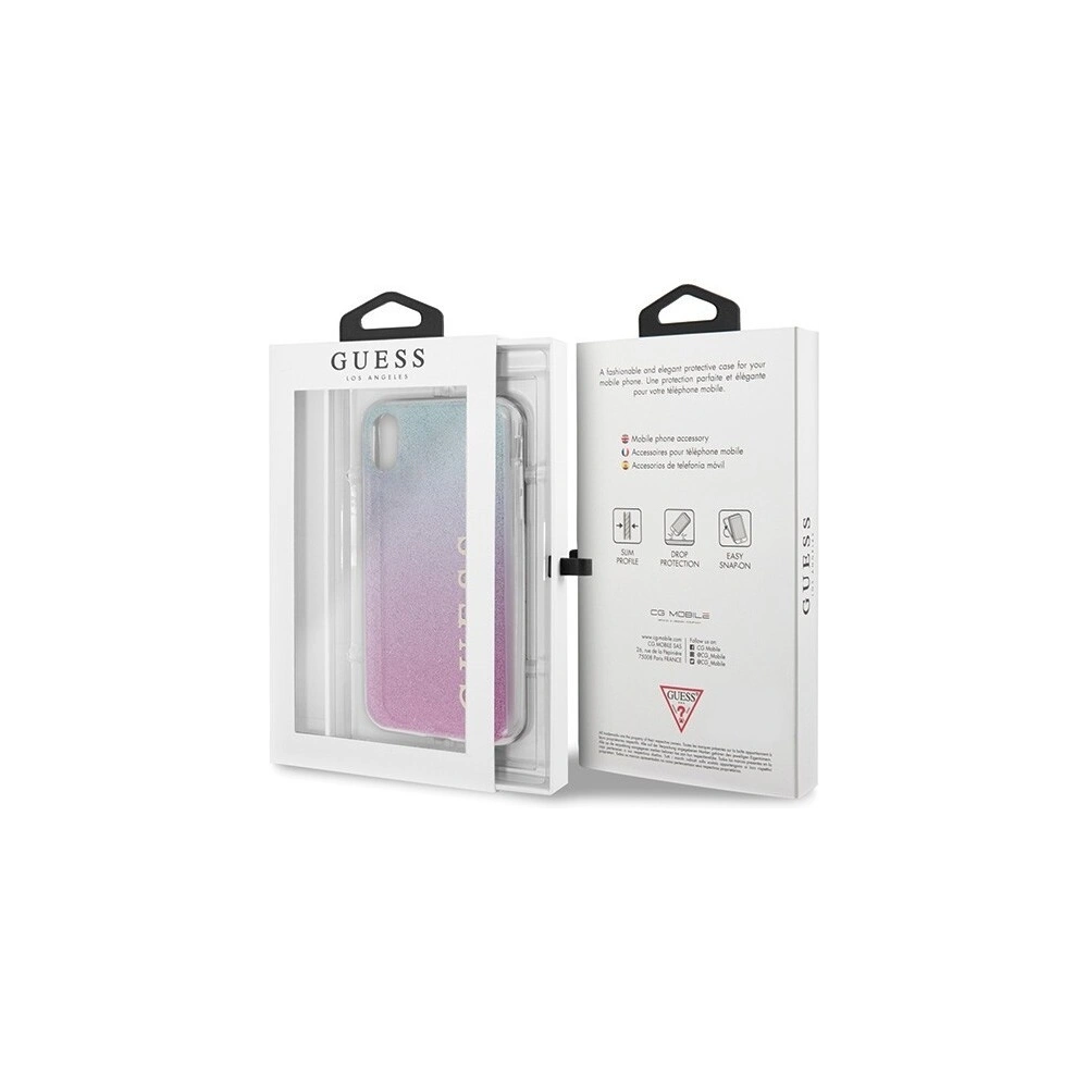 Hurtownia GSM - Etui Guess GUHCPXPCUGLPBL Apple iPhone X/XS różowo-niebieski/pink blue hard case Gradient Glitter - GUE446PNKBLU - {ean13} - Hurt