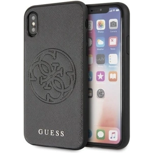 Hurtownia GSM - Etui Guess GUHCPXRSSASBK Apple iPhone X/XS czarny/black hard case Saffiano 4G Circle Logo - GUE448BLK - {ean13} - Hurt