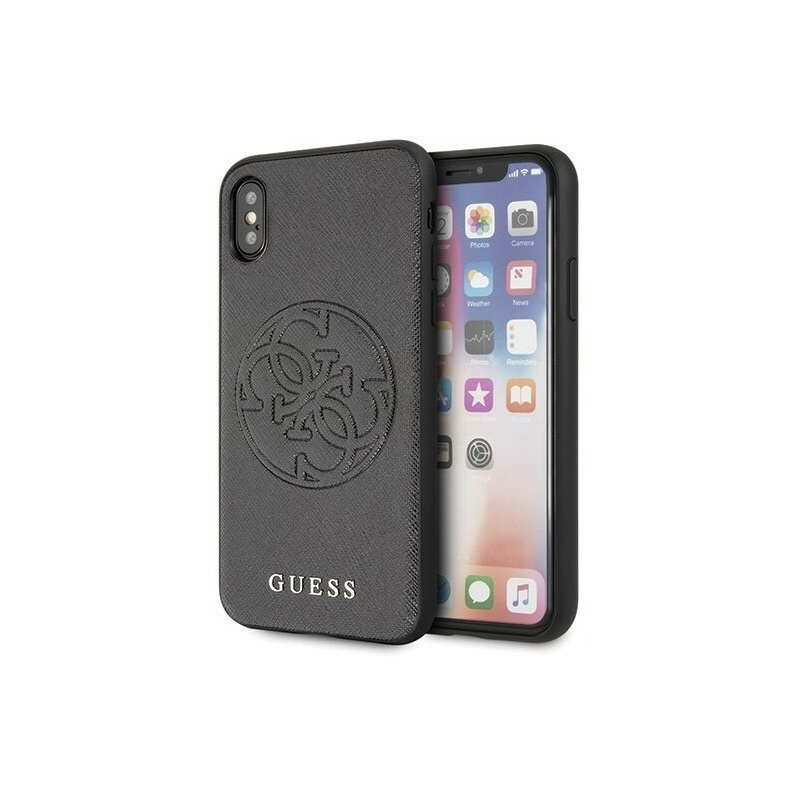 Hurtownia Guess - 3700740471715 - GUE448BLK - Etui Guess GUHCPXRSSASBK Apple iPhone X/XS czarny/black hard case Saffiano 4G Circle Logo - B2B homescreen