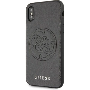 Hurtownia GSM - Etui Guess GUHCPXRSSASBK Apple iPhone X/XS czarny/black hard case Saffiano 4G Circle Logo - GUE448BLK - {ean13} - Hurt