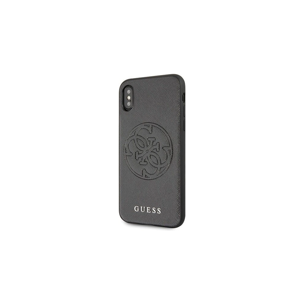 Hurtownia GSM - Etui Guess GUHCPXRSSASBK Apple iPhone X/XS czarny/black hard case Saffiano 4G Circle Logo - GUE448BLK - {ean13} - Hurt