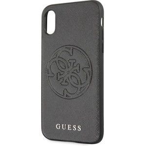 Hurtownia GSM - Etui Guess GUHCPXRSSASBK Apple iPhone X/XS czarny/black hard case Saffiano 4G Circle Logo - GUE448BLK - {ean13} - Hurt