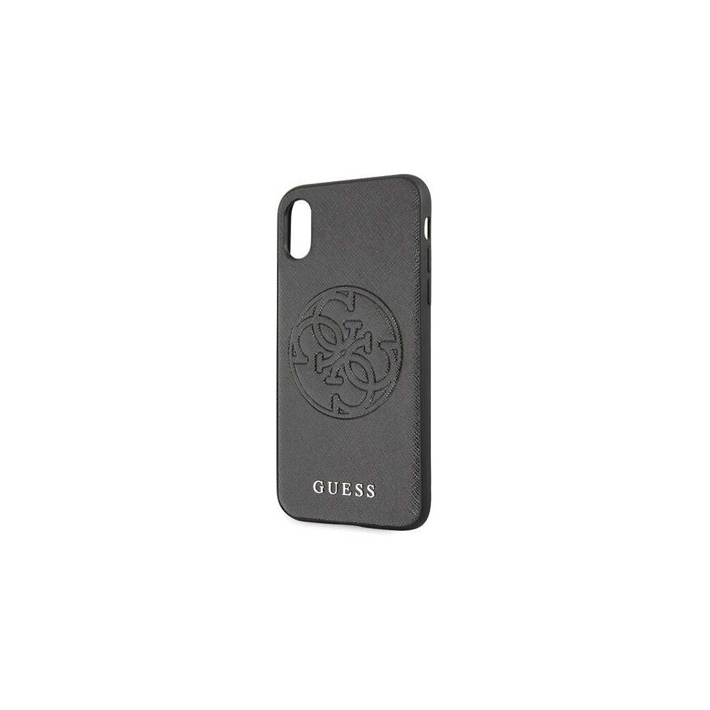Hurtownia GSM - Etui Guess GUHCPXRSSASBK Apple iPhone X/XS czarny/black hard case Saffiano 4G Circle Logo - GUE448BLK - {ean13} - Hurt