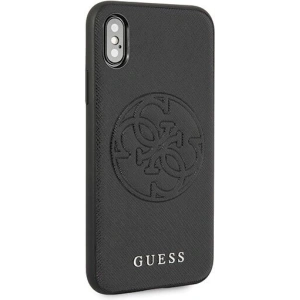 Hurtownia GSM - Etui Guess GUHCPXRSSASBK Apple iPhone X/XS czarny/black hard case Saffiano 4G Circle Logo - GUE448BLK - {ean13} - Hurt