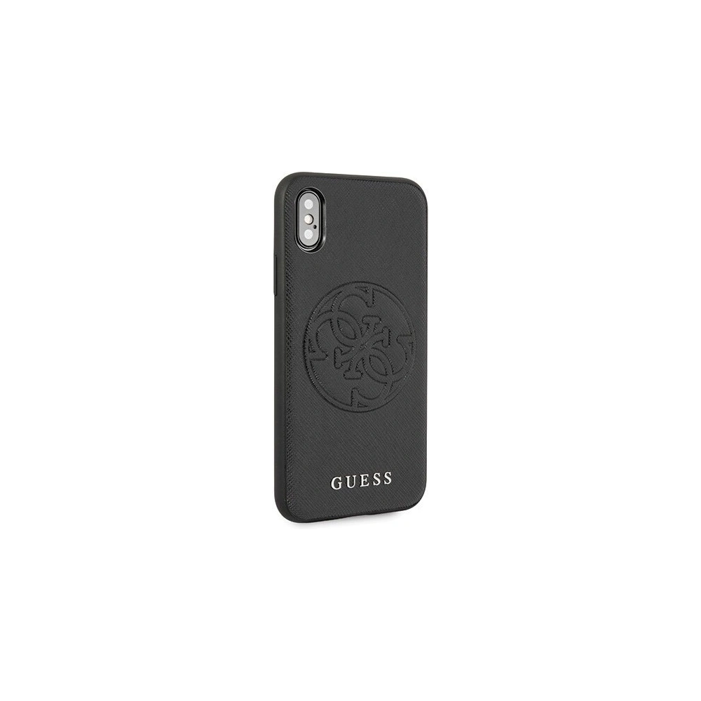 Hurtownia GSM - Etui Guess GUHCPXRSSASBK Apple iPhone X/XS czarny/black hard case Saffiano 4G Circle Logo - GUE448BLK - {ean13} - Hurt