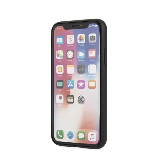 Etui Guess GUHCPXRSSASBK Apple iPhone X/XS czarny/black hard case Saffiano 4G Circle Logo