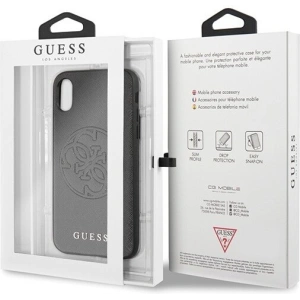 Hurtownia GSM - Etui Guess GUHCPXRSSASBK Apple iPhone X/XS czarny/black hard case Saffiano 4G Circle Logo - GUE448BLK - {ean13} - Hurt