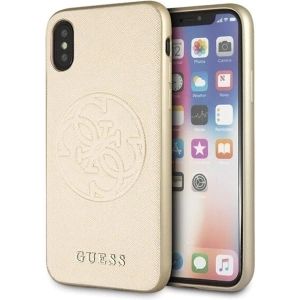 Hurtownia GSM - Etui Guess GUHCPXRSSASGO Apple iPhone X/XS złoty/gold hard case Saffiano 4G Circle Logo - GUE449GLD - {ean13} - Hurt