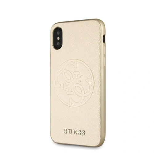 Etui Guess GUHCPXRSSASGO Apple iPhone X/XS złoty/gold hard case Saffiano 4G Circle Logo