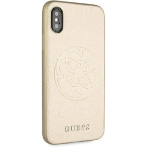 Hurtownia GSM - Etui Guess GUHCPXRSSASGO Apple iPhone X/XS złoty/gold hard case Saffiano 4G Circle Logo - GUE449GLD - {ean13} - Hurt
